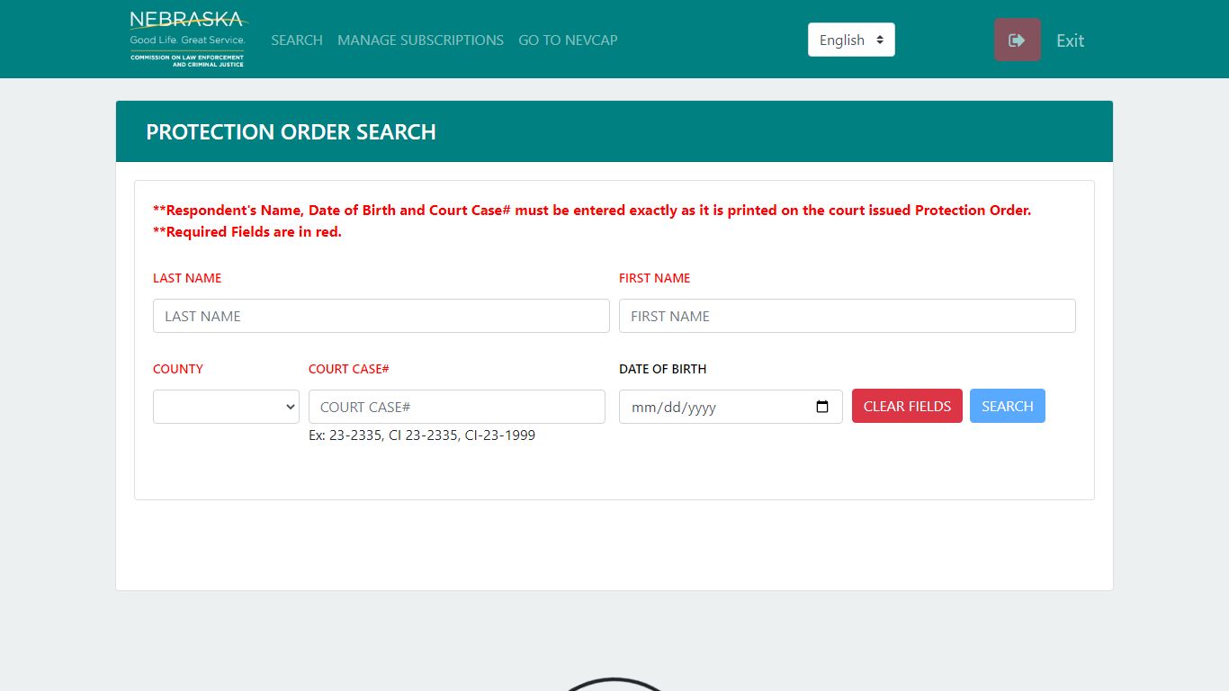 Nebraska Victims of Crime Alert Portal (NEVCAP)