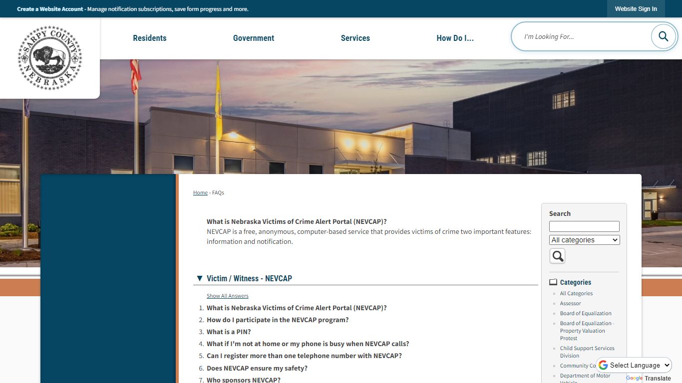 FAQs • Sarpy County, NE • CivicEngage